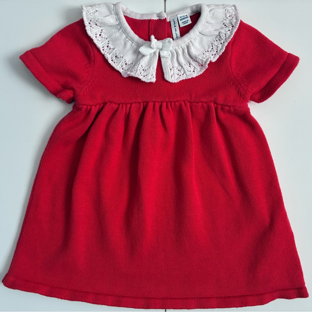Janie and Jack 12-18M crochet collar sweater dress